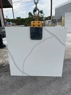 Full image of Stratus Quartz Calacatta Statuario Quartz countertop slab