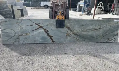 Full image of Blue Roma Blue Quartzite countertop slab