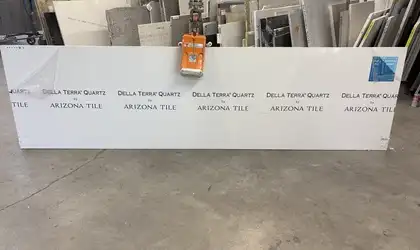 Full image of Della Terra Absolute White Quartz countertop slab