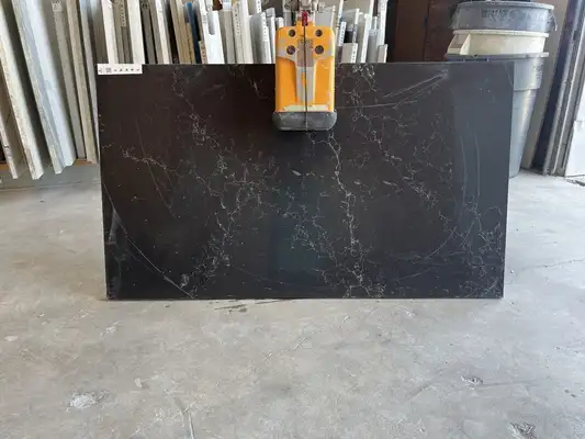 Full image of Daltile Liberty Black Black Quartz countertop slab
