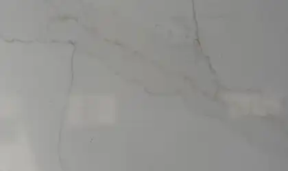 Closeup image of Stratus Quartz Calacatta Athena White Quartz countertop slab