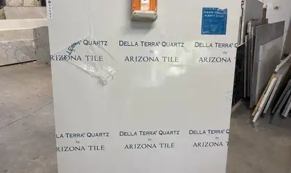 Full image of Della Terra Absolute White Quartz countertop slab