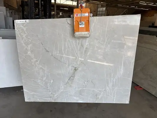 Full image of Bianco Superior White Quartzite countertop slab