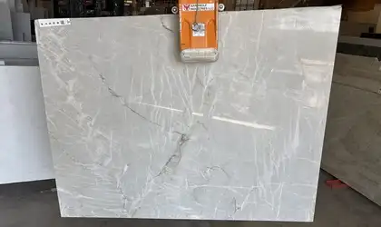 Full image of Bianco Superior White Quartzite countertop slab