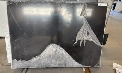 Full image of Q Quartz Midnight Corvo Quartz countertop slab