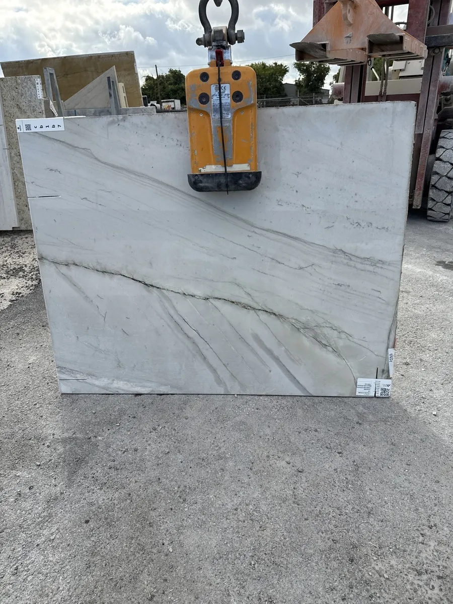 Full image of Calacatta Boheme White Quartzite countertop slab