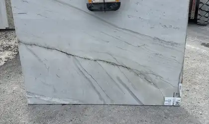 Full image of Calacatta Boheme White Quartzite countertop slab