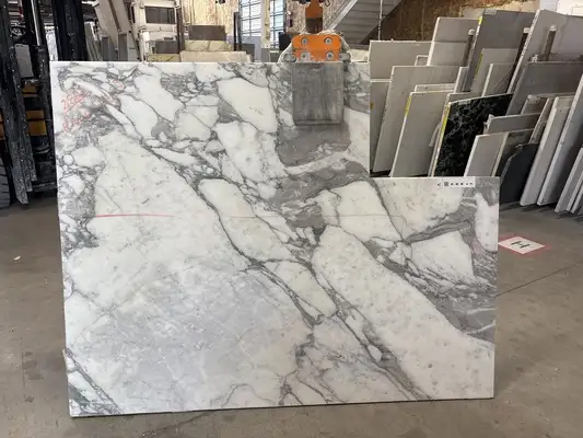 Full image of Arabescato Vagli White Marble countertop slab