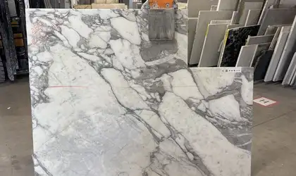 Full image of Arabescato Vagli White Marble countertop slab