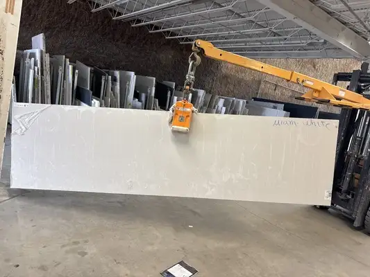 Full image of Silestone Miami White White Quartz countertop slab