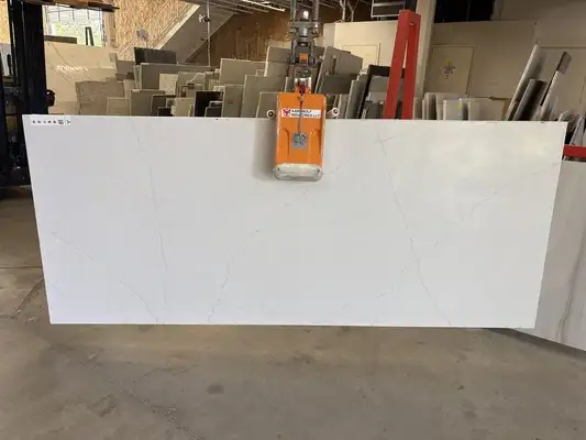 Full image of Daltile Valor White White Quartz countertop slab