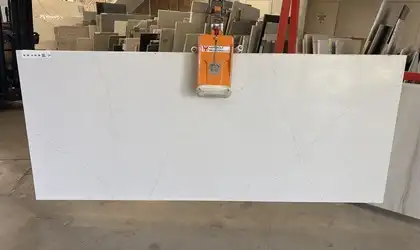 Full image of Daltile Valor White White Quartz countertop slab