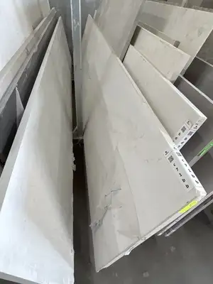 Full image of PentalQuartz Atmos Gold White Quartz countertop slab