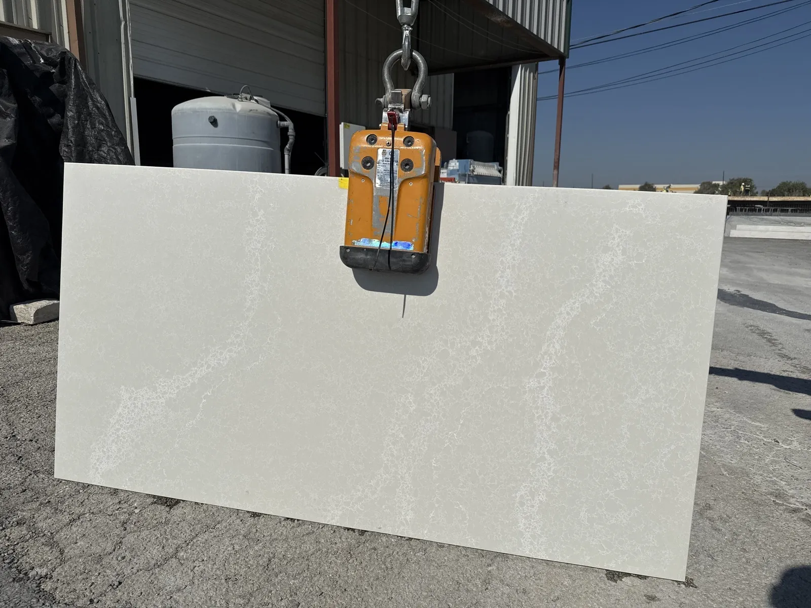 Full image of Caesarstone Alpine Mist Quartz countertop slab