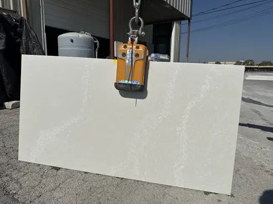 Full image of Caesarstone Alpine Mist Quartz countertop slab