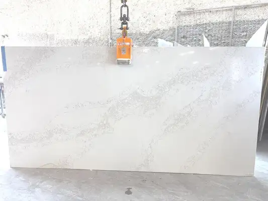 Full image of AmeriQuartz Statuario Cd Quartz countertop slab