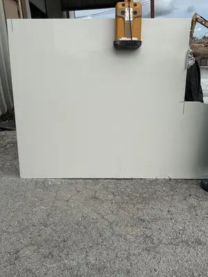 Full image of Q Quartz Snow White Quartz countertop slab