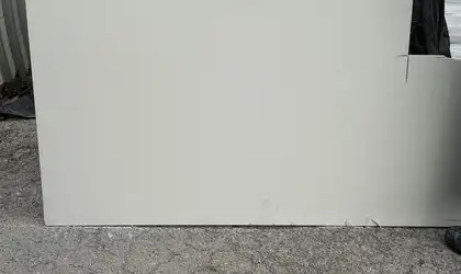 Full image of Q Quartz Snow White Quartz countertop slab