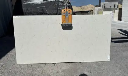 Full image of Viatera Soprano Cream Quartz countertop slab