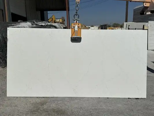 Full image of Daltile Mokara White Quartz countertop slab