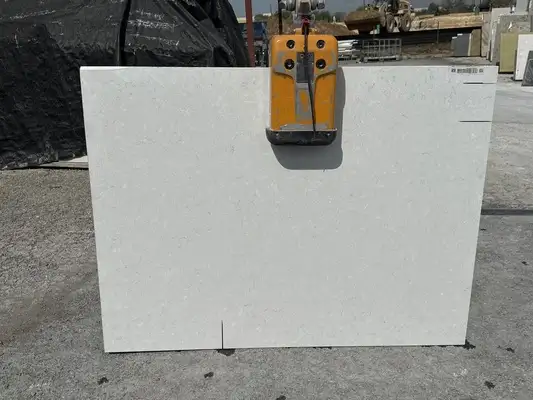 Full image of ONE Quartz Surfaces Coronado White White Quartz countertop slab