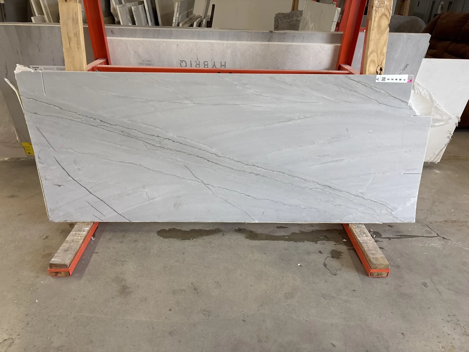 Full image of Bianco Superior White Quartzite countertop slab