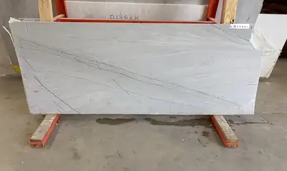 Full image of Bianco Superior White Quartzite countertop slab