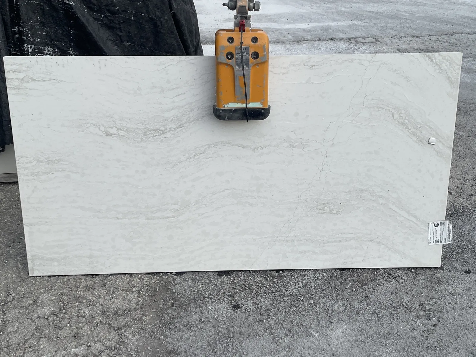 Full image of Cambria Ironsbridge White Quartz countertop slab