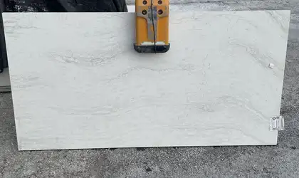 Full image of Cambria Ironsbridge White Quartz countertop slab