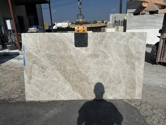 Full image of Taj Mahal Grey Quartzite countertop slab