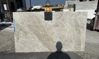 Full image of Taj Mahal Grey Quartzite countertop slab