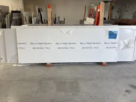 Full image of Della Terra Absolute White Quartz countertop slab