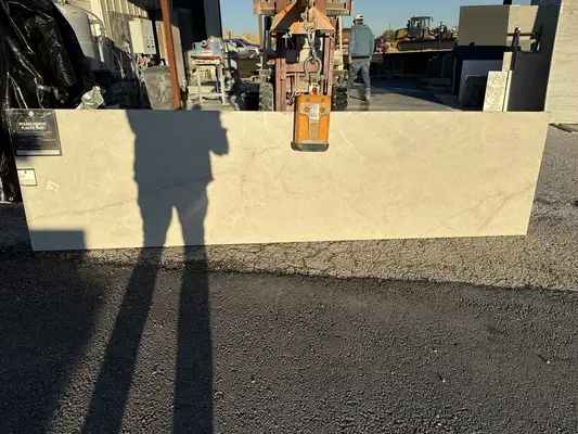 Full image of Q Quartz Solitaj Cream Quartz countertop slab