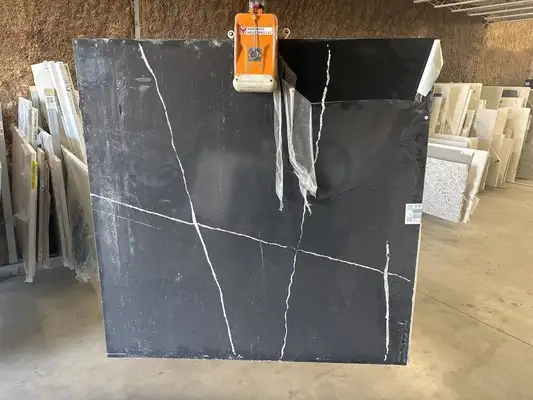 Full image of Silestone Eternal Noir Quartz countertop slab