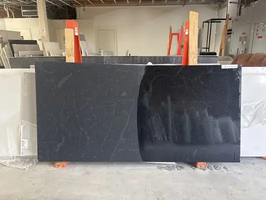 Full image of Ebony (Negresco) Black Granite countertop slab