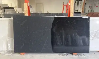 Full image of Ebony (Negresco) Black Granite countertop slab