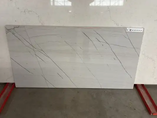 Full image of White Macaubas Grey Quartzite countertop slab