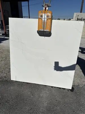 Full image of Q Quartz Calacatta Abezzo Quartz countertop slab