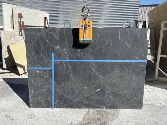 Full image of Infinity Black Black Quartzite countertop slab