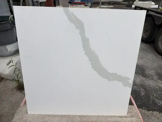 Full image of Silestone Bianco Calacatta White Quartz countertop slab