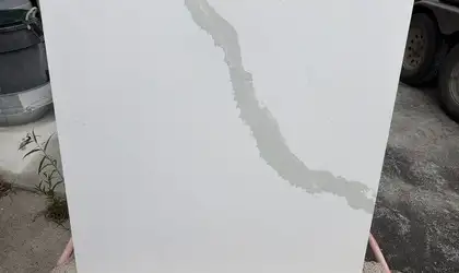 Full image of Silestone Bianco Calacatta White Quartz countertop slab