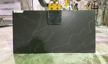Full image of Silestone Bohemian Flame Brown Quartz countertop slab