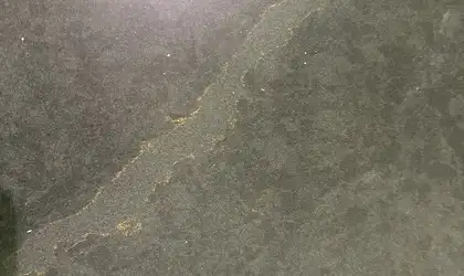 Closeup image of Silestone Bohemian Flame Brown Quartz countertop slab