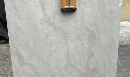 Full image of Viatera Taj Duna Cream Quartz countertop slab