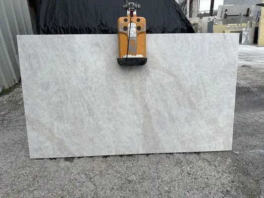 Full image of Viatera Taj Duna Cream Quartz countertop slab