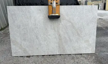 Full image of Viatera Taj Duna Cream Quartz countertop slab