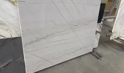Full image of Statuario Quartzite countertop slab