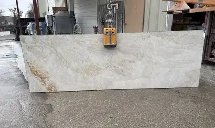 Full image of Taj Mahal Grey Quartzite countertop slab