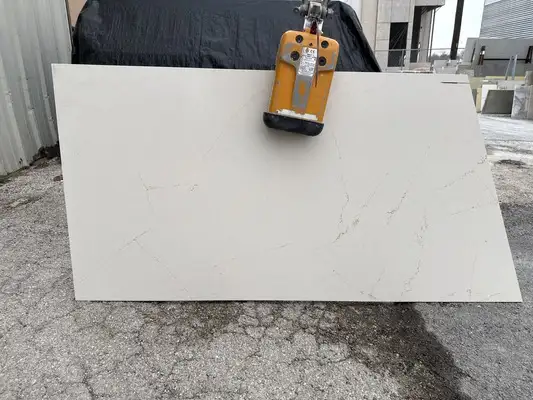 Full image of Silestone Eternal Marfil Brown Quartz countertop slab