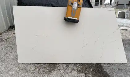 Full image of Silestone Eternal Marfil Brown Quartz countertop slab